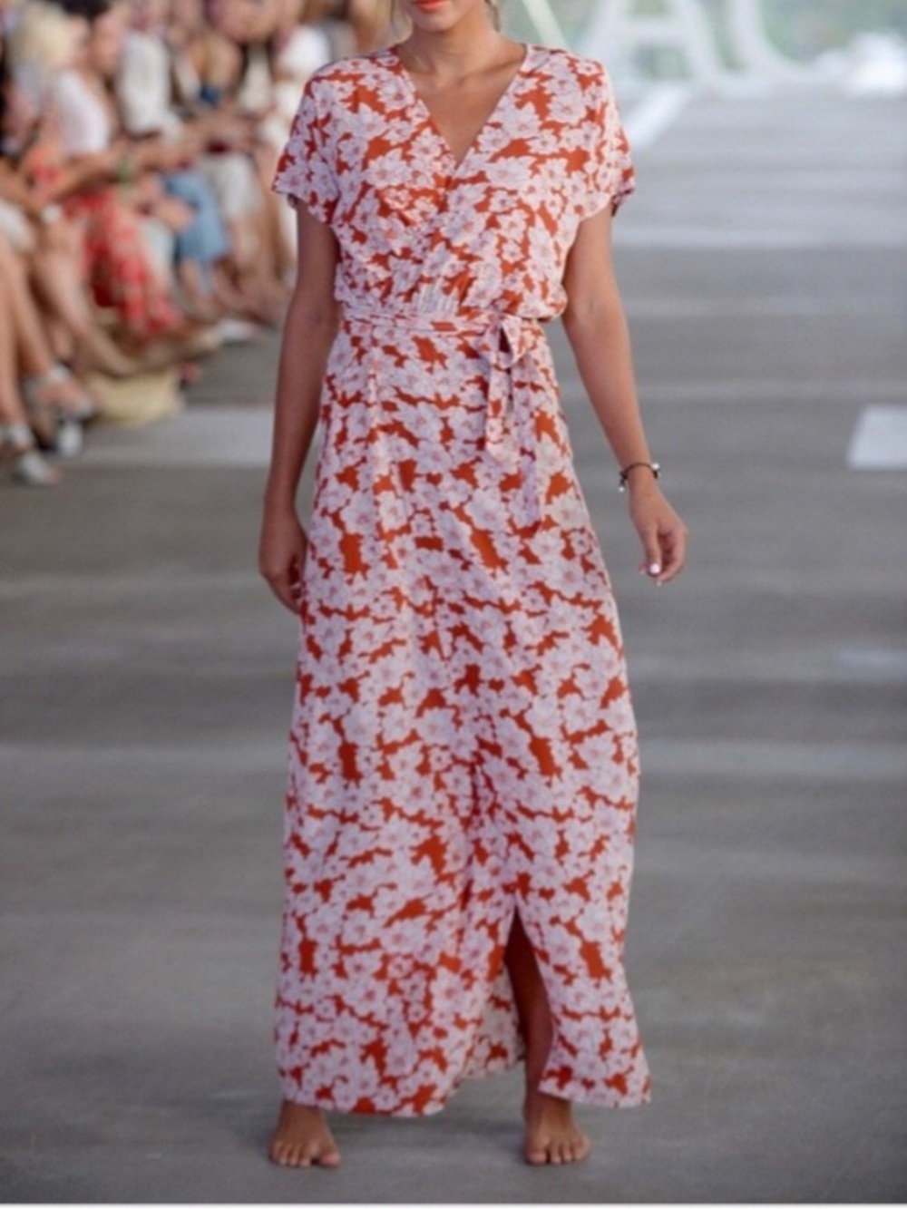 Acacia Nahiku 100% Silk Rust Magnolia Dress NWT - Picture 2 of 7